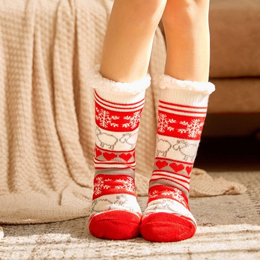 1 Đôi Vớ Ngủ Giữ Ấm Họa Tiết Giáng Sinh Dễ Thương Cho Nữ