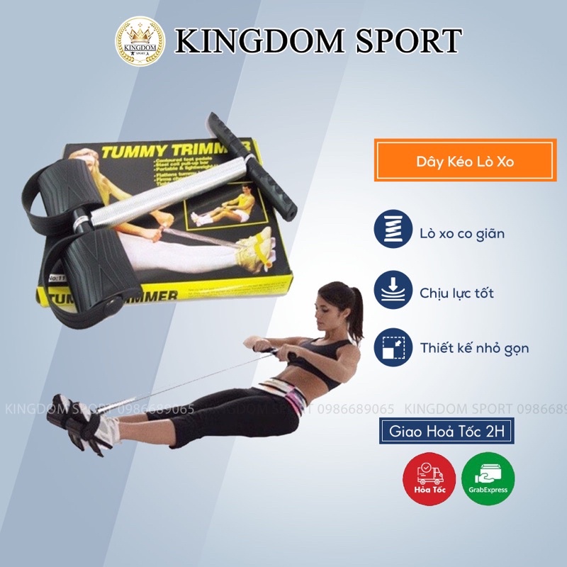 Dây kéo lò xo tập thể dục Tummy Trimmer - Dụng cụ tập Gym Bụng, tập thể dục đa năng tại nhà KINGDOM SPORT