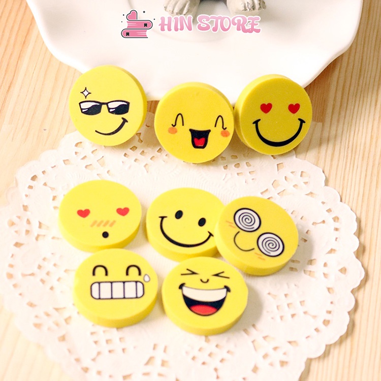 Gôm Tẩy Bút Chì Cute HIN G01 Biểu Cảm Emoji Cute Dễ Thương Hàn Quốc, Văn Phòng Phẩm, Đồ Dùng Học Tập Dễ Thương Giá Rẻ