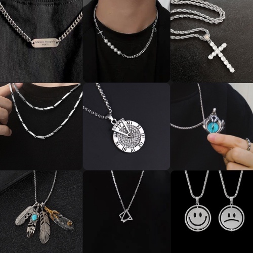 Vòng Cổ Unisex Nam Bạc Đẹp Cá Tính Ngầu Thời Trang Nam Basic Lucifer Store Dây chuyền không gỉ - Tổng Hợp
