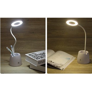 Đèn LED để bàn đa năng sạc USB, 2 ánh sáng trắng - vàng, pin sạc 3-6h, kèm củ sạc