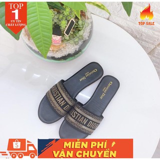 Sale [Xả Kho]. Mã 20-AN 56. Dép lê nữ 1 bản quai trẩn vải siêu bền đẹp màu đen