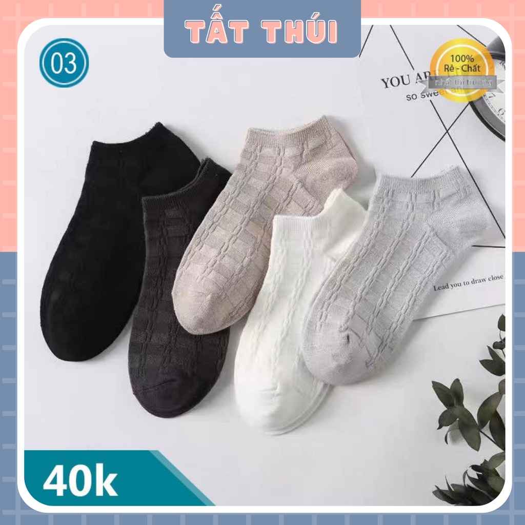 Set 5 đôi Tất lười cổ ngắn, vớ lười thấp cổ, tất chống hôi cho Nam &amp; nữ