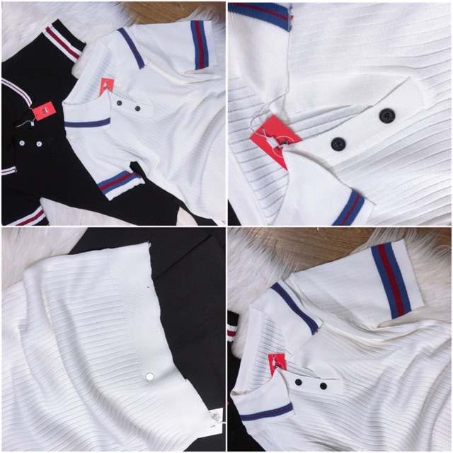 [VIDEO ẢNH THẬT] Áo len nữ chất motoghi dệt kim cổ bẻ tay viền đi chơi đi học_Chất xịn_Mặc xinh | BigBuy360 - bigbuy360.vn