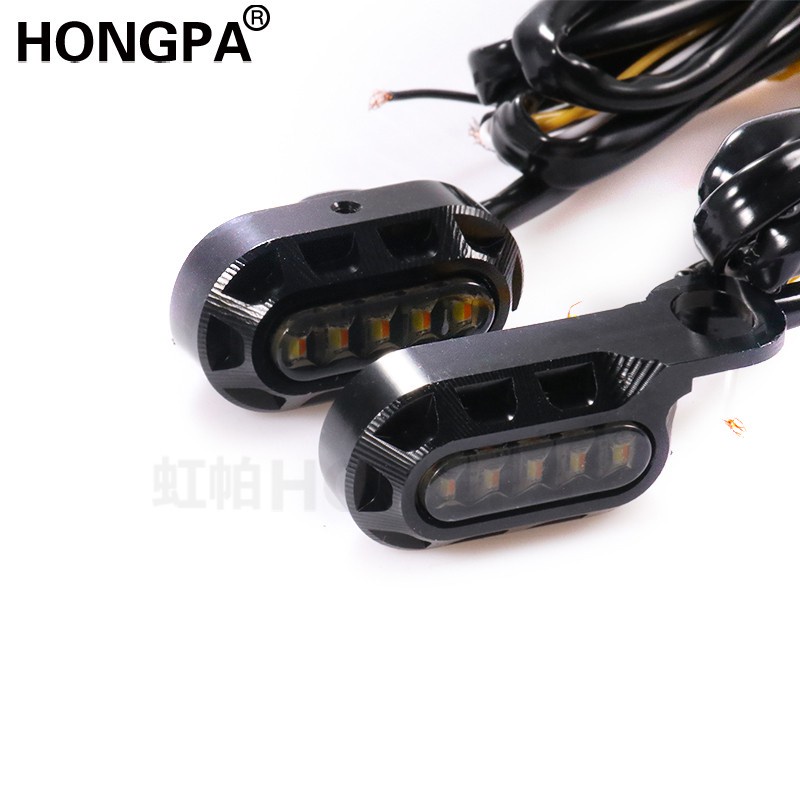 Đèn LED Xi Nhan 12V Chất Liệu Hợp Kim Nhôm Màu Hổ Phách Gắn Tay Lái Xe Mô Tô