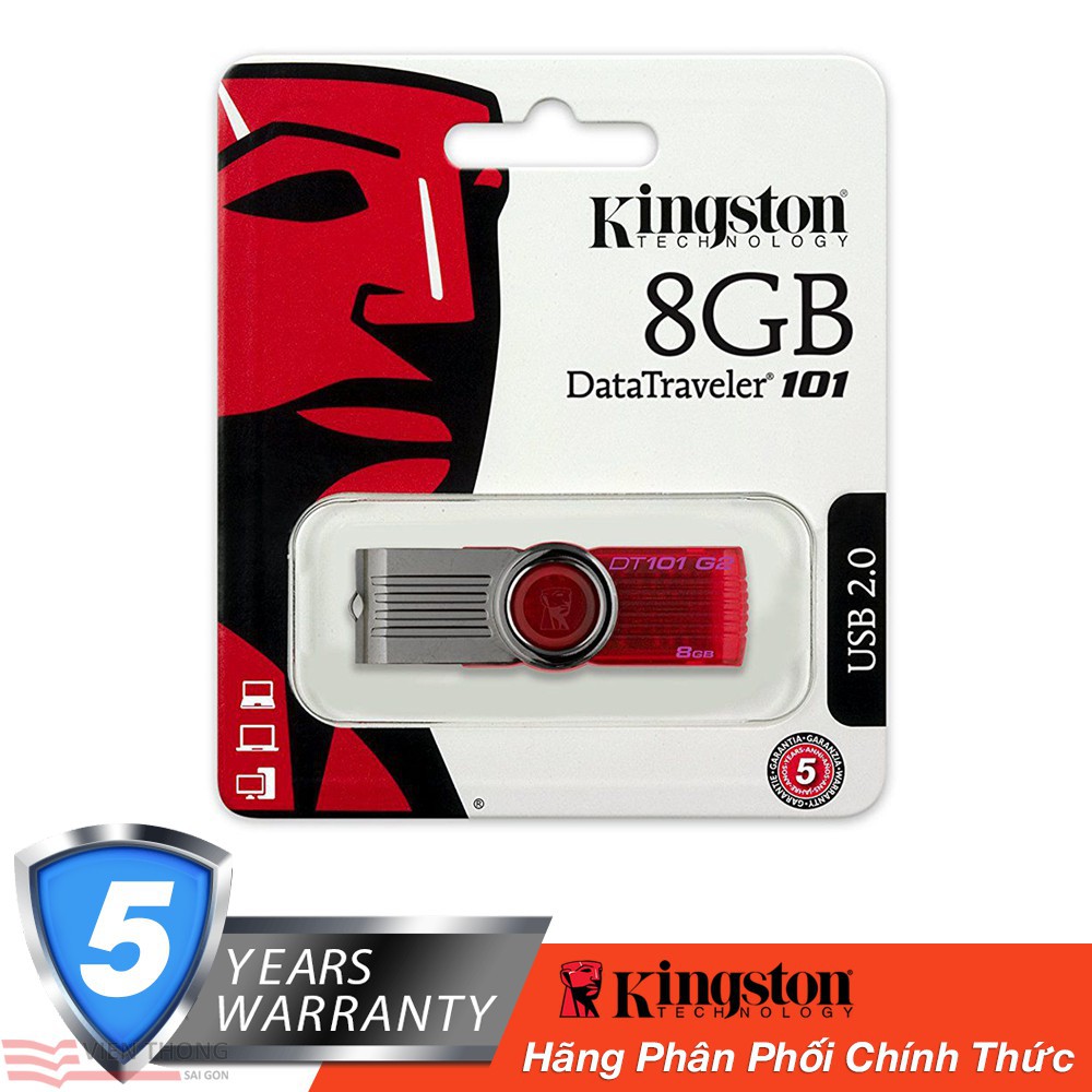 USB 8GB Kingston DT101 G2 (Đỏ) - Hãng phân phối chính thức