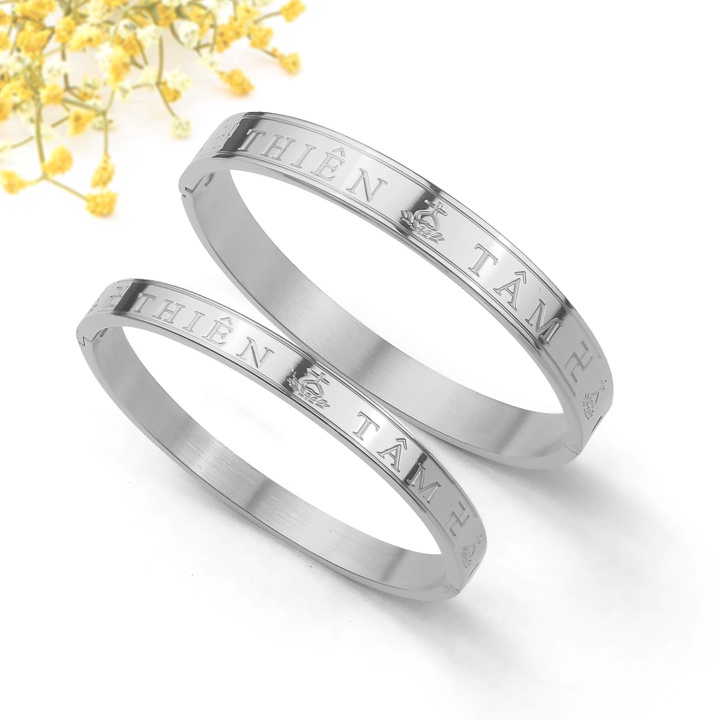 Vòng tay Thiên Tâm hình tròn, màu trắng sáng đẹp, không đen - Nhiều size - Đeo tay vạn sự may