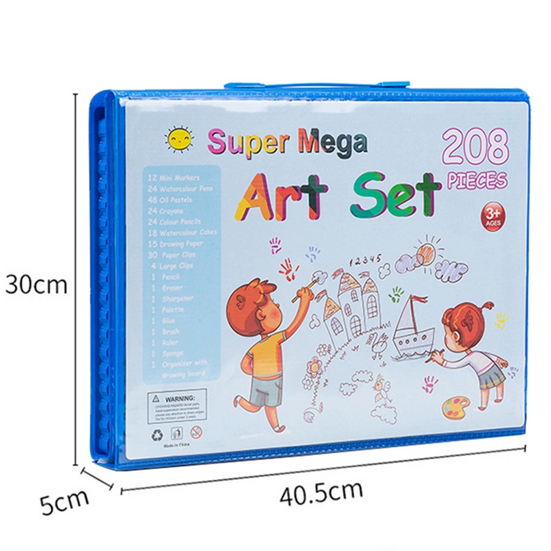 Bộ Bút Màu Size Lớn 208 Món Kèm Bảng Vẽ Cho Bé Thỏa Sức Sáng Tạo