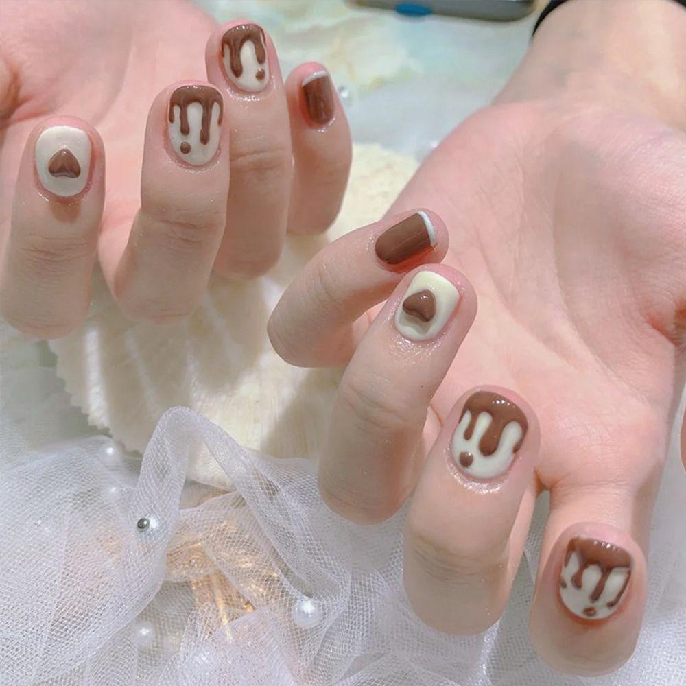 Hộp 24 Móng Tay Giả Ngắn Trang Trí Nghệ Thuật