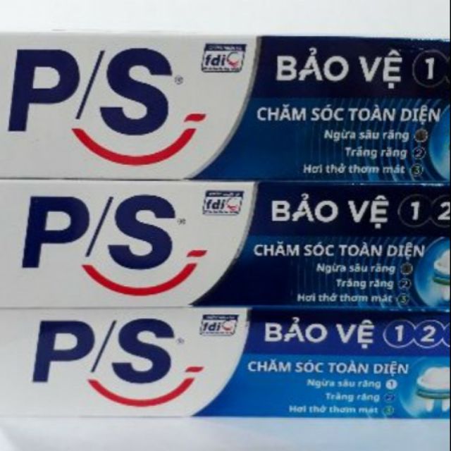 Kem đánh răng PS bảo vệ 123 230g lốc 3 cây