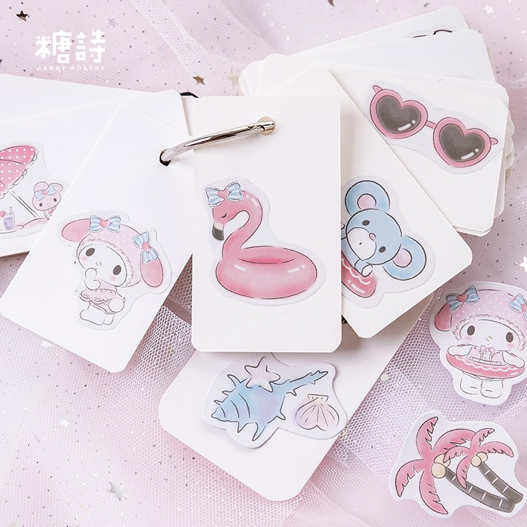 Set 45 miếng dán hoạt hình trang trí dễ thương