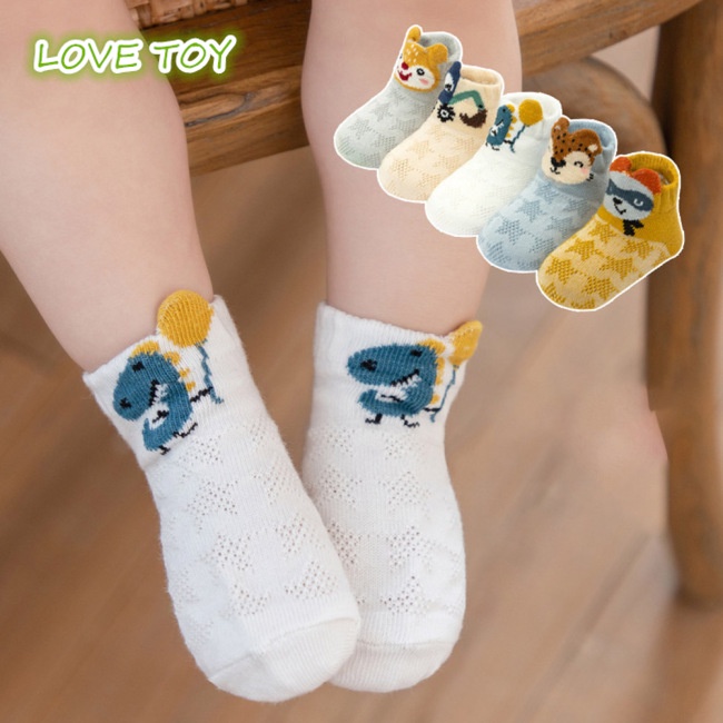 Set 5 Đôi Tất Cotton Hoạt Hình Đáng Yêu Cho Bé 0-5 Tuổi