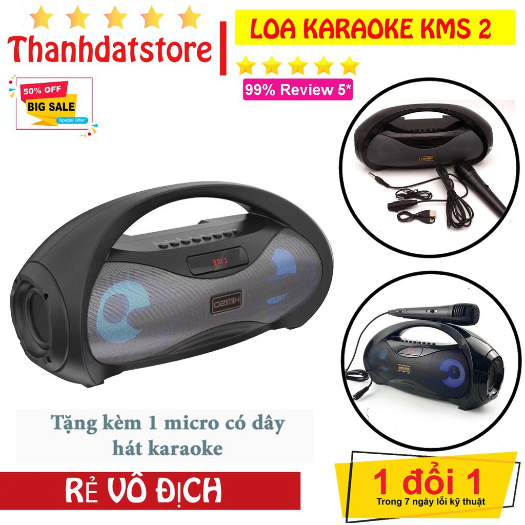 Loa Hát Karaoke Bluetooth Xách Tay Kimiso KM-S2 Tặng Kèm 1 Mic Hát Loa bassSIÊU HOT cực mạnh HOT