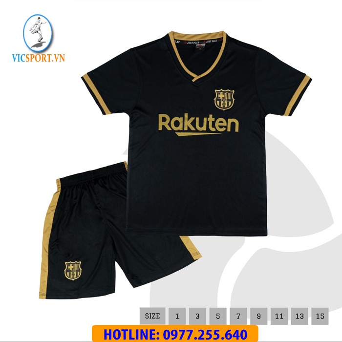 Áo Bóng Đá Trẻ Em, Quần Áo Đá Banh Cho Bé CLB Barcelona Siêu Cưng Vải Thun Lạnh Cao Cấp - Vicspost