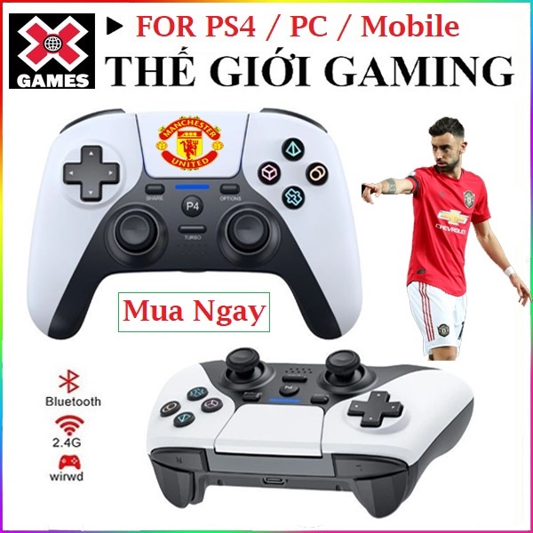 For Pes 2021 Mobile Tay cầm Ps 4 pro không dây loại tốt P4 chơi game PC, Laptop, chơi PES, FO4 tối ưu Tặng Dây Sạc