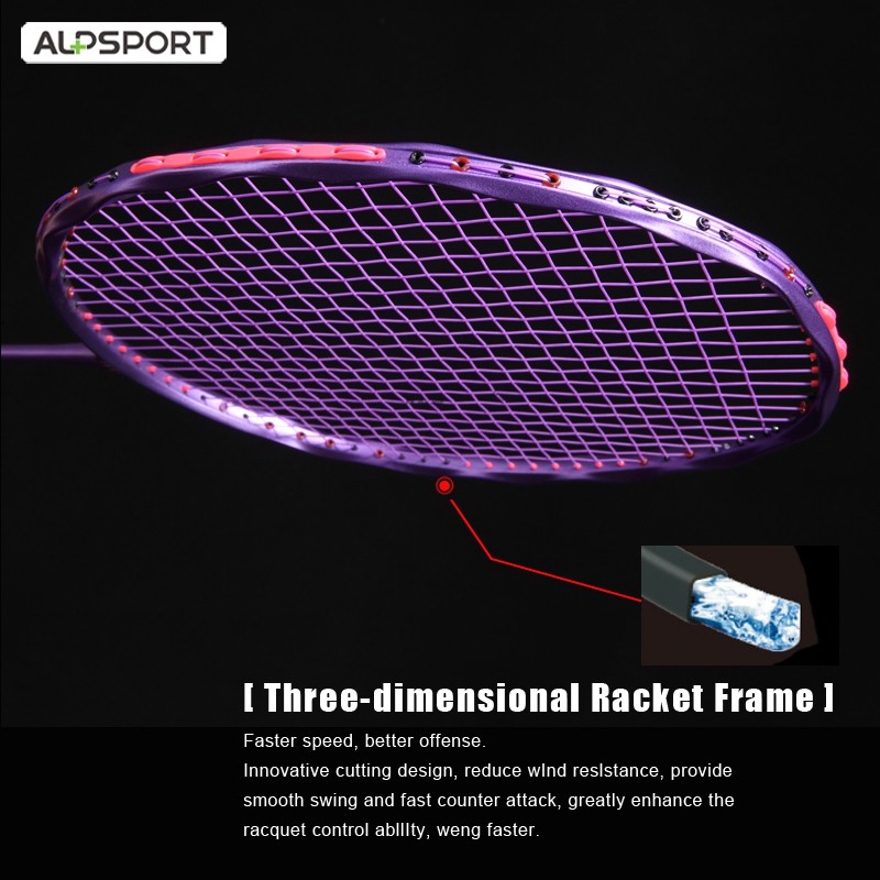 Vợt cầu lông ALPSPORT ALP JZD 100% sợi carbon 75g 5U siêu nhẹ 30 Lbs khung xoắn chất lượng cao