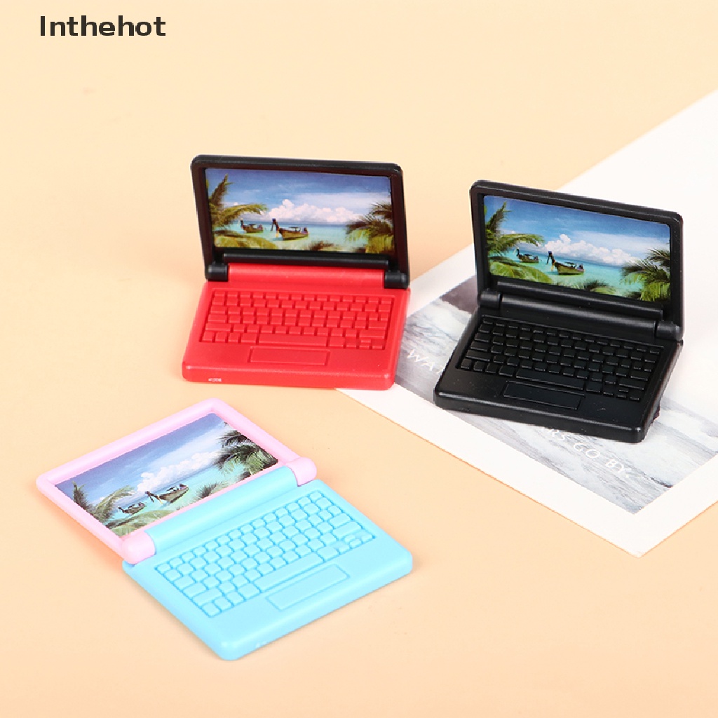 Set 2 mô hình máy tính mini nhiều màu sắc sáng tạo cho búp bê