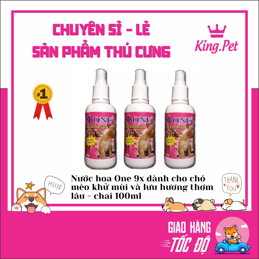 Nước hoa One 9x dành cho chó mèo khử mùi và lưu hương thơm lâu - chai 100ml