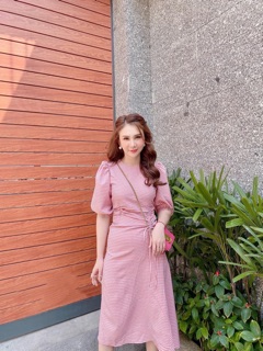 ĐẦM MAXI CARO RÚT DÂY