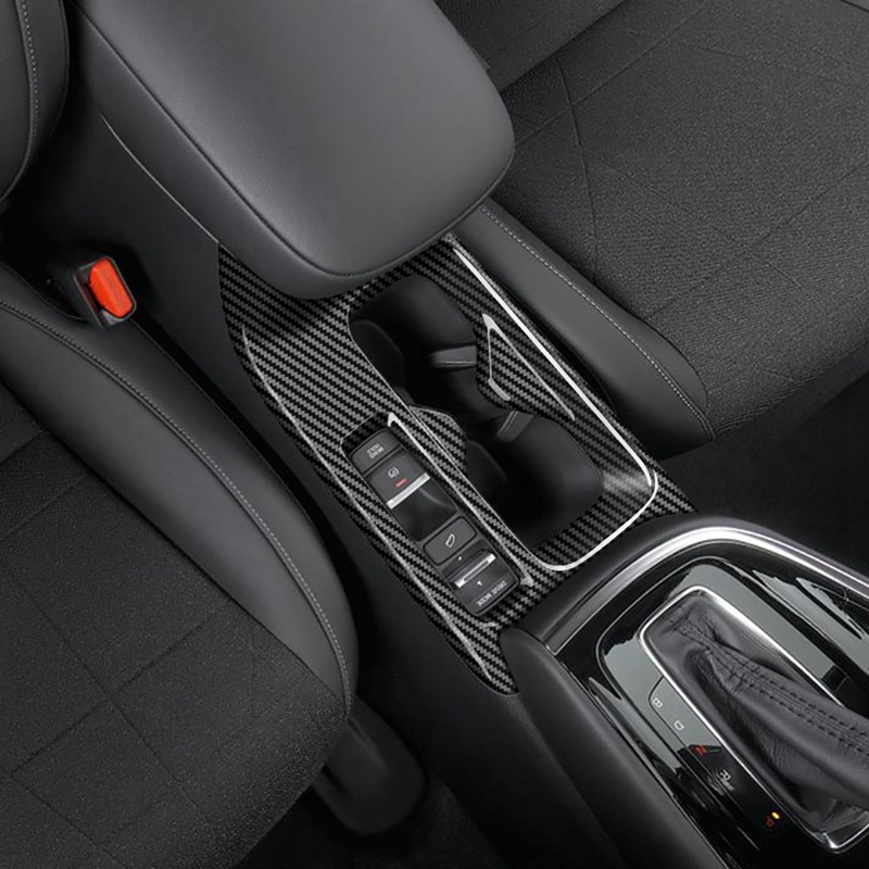 Miếng Dán Trang Trí Giá Đỡ Cốc Nước Trên Xe Hơi Honda HRV HR-V Vezel 2021 2022 Bằng Sợi Carbon