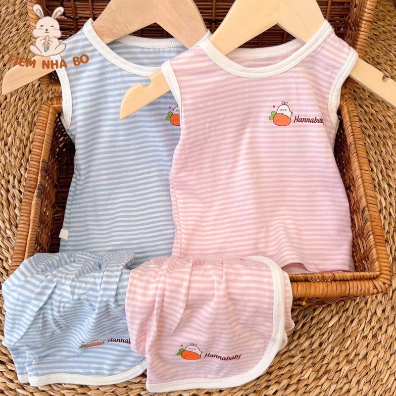 Bộ cộc tay cho bé mùa hè, Set bộ đồ bé trai, bé gái chất vải thun cotton xuất dư cho bé từ 6kg-16kg TNB