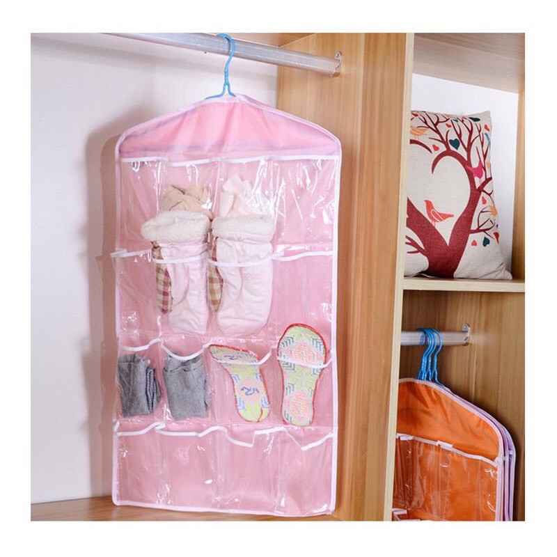 Túi treo 16 ngăn - túi treo tất vớ, treo đồ lót tiện lợi