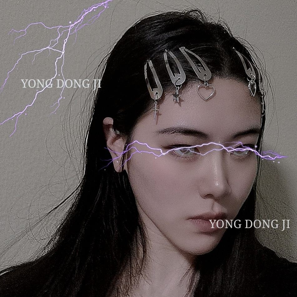 Kẹp Tóc Kim Loại Màu Bạc Mặt Chữ Thập / Trái Tim Xinh Xắn