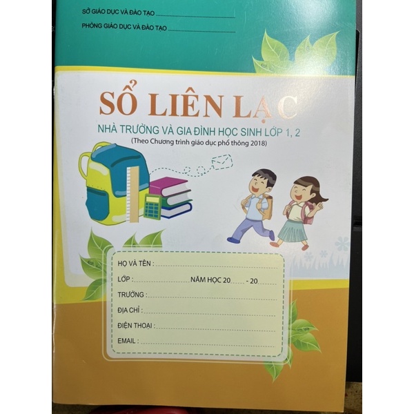 Sổ Liên Lạc dùng cho học sinh khối Tiểu Học, từ lớp 1 đến lớp 5.