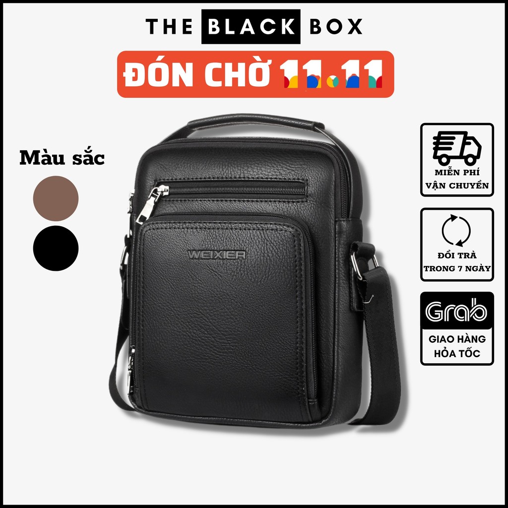 Túi Đeo Chéo WEIXIER Da Pu Cao Cấp Hàng Chính Hãng Chất Lượng Cao Đeo Vai Đi Làm Công Sở Đi Học WXD02 - The Black Box