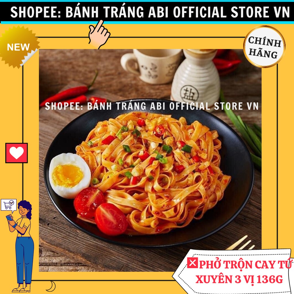 [THỰC PHẨM] PHỞ TRỘN CAY TỨ XUYÊN 3 VỊ HỘP 136G