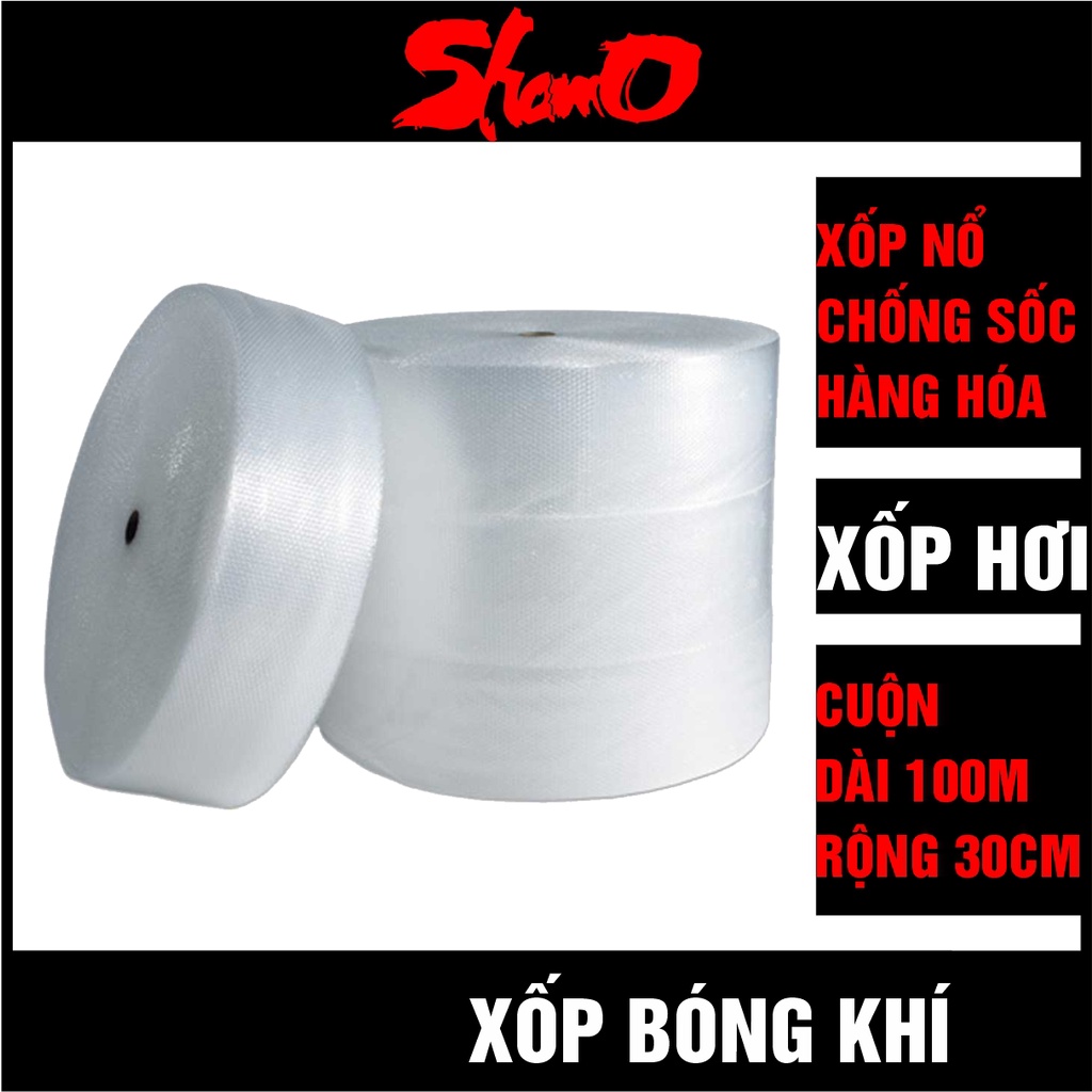 [ Cuộn 100m x 30cm ] Xốp chống sốc bóng khí dùng bọc hàng hóa dễ vỡ - Hỗ trợ vận chuyển tránh va đập