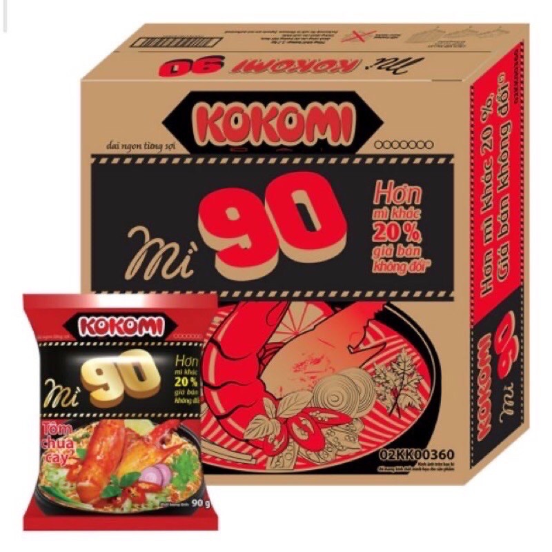 1 Thùng mì Kokomi đại 90 ( bao bì màu đỏ) T30