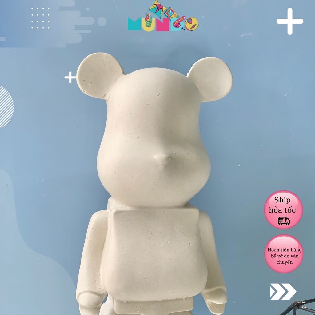 Tượng tô màu cao cấp (có màu cọ) chọn mẫu SIZE XXXL BEARBRICK, tượng thạch cao MUNDO