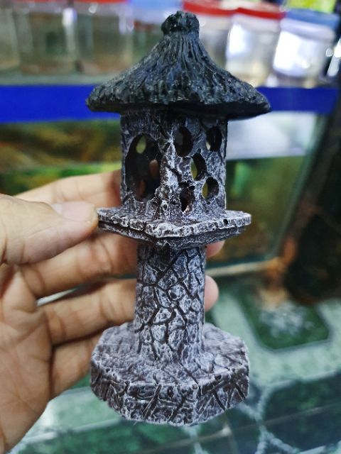 CỘT ĐÈN TRANG TRÍ HỒ CÁ NON BỘ 6x6x12cm
