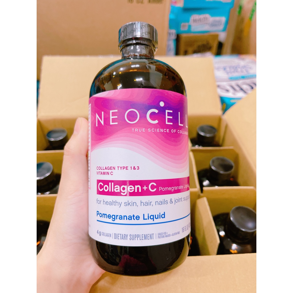 Nước Uống Collagen Lựu Neocell Collagen + C 4000mg 473ml của Mỹ
