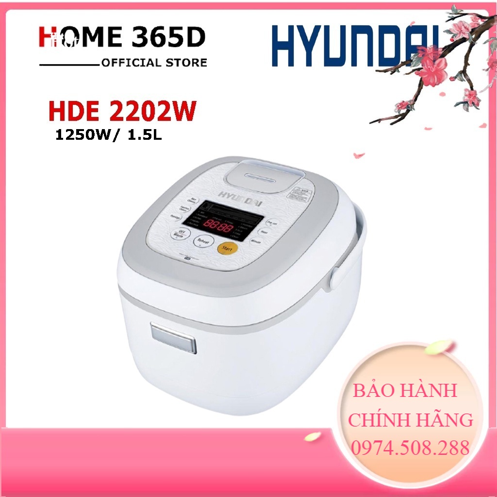 Nồi cơm điện cao tần nồi điện HYUNDAI HDE 2202W Dung Tích 1.5L Công nghệ IH- Cảm ứng điện từ Bảo Hành 12 Tháng