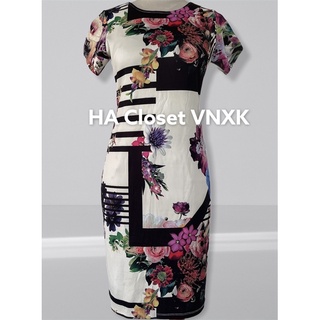 Sale đầm thun hoa xuất dư