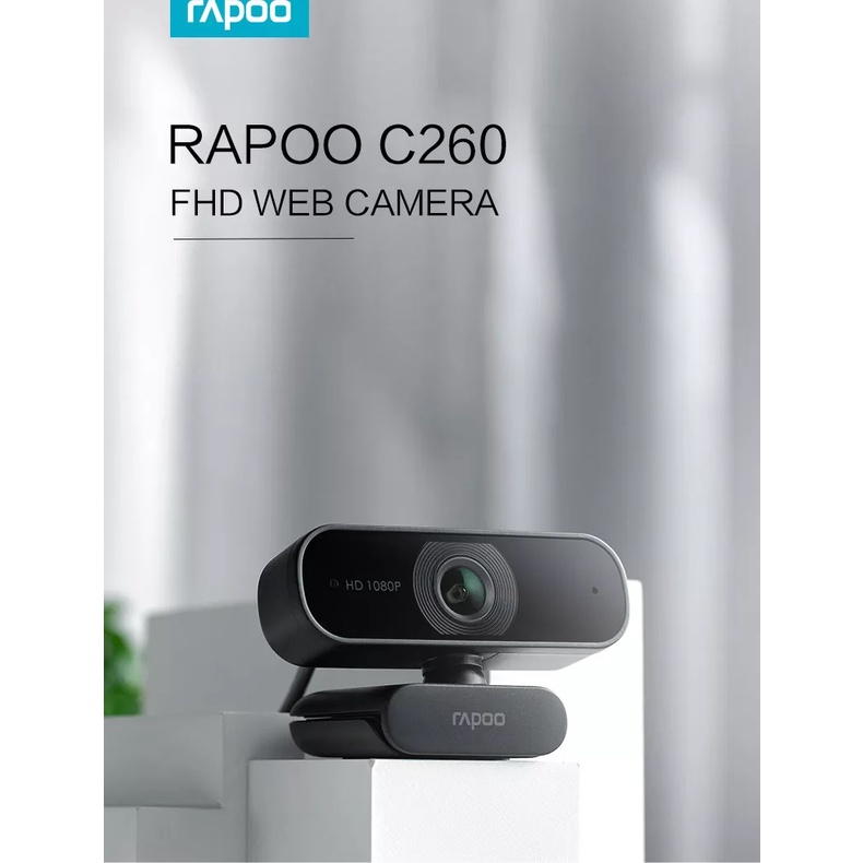 Webcam RAPOO C260 FullHD 1080P, tự động lấy nét, tích hợp micro | Hàng chính hãng | Bảo hành 24 tháng đổi mới