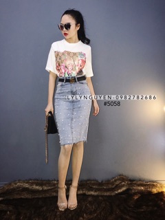 Chân váy jeans ngọc cao cấp hot hit