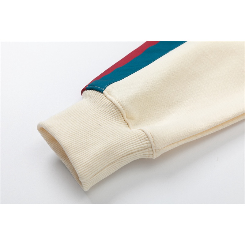 Gu Áo sweater Cổ Tròn Thêu Ngôi Sao Năm Cánh Phối Màu Tương Phản Thời Trang