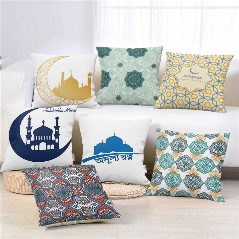 Vỏ Gối In Họa Tiết Lễ Hội Eid Mubarak Phong Cách Hồi Giáo Độc Đáo Trang Trí Nhà Cửa Diy Ốp