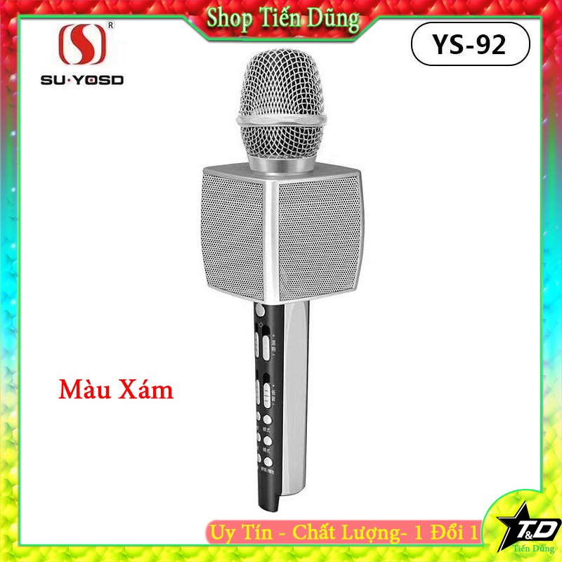 Mic karaoke ys92 kiêm bluetooth karaoke di động dùng làm loa trợ giảng , âm thanh to rõ ràng , mic hát nhẹ