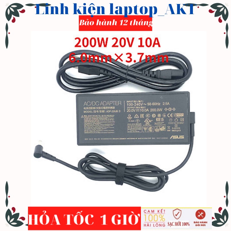 Sạc Asus 20v- 10a- 200w- ZIN chân 6.0x3.7mm Asus Gaming A15 Fa506Qm Ga503Qr Asus Rog G531GT FX505GT FX705G G15 G512