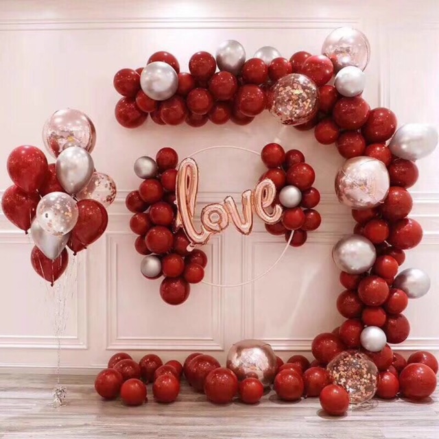 Bộ 10 cái bong bóng 10 inch màu đỏ dùng cho trang trí giáng sinh