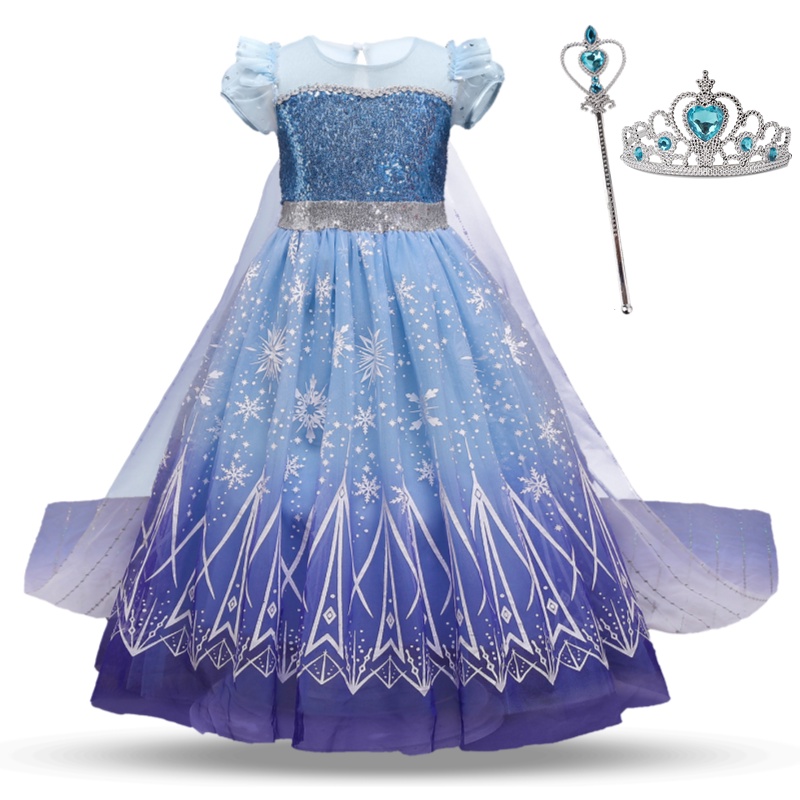 Đầm Hóa Trang Công Chúa Elsa Cho Bé Gái 3-10 Tuổi