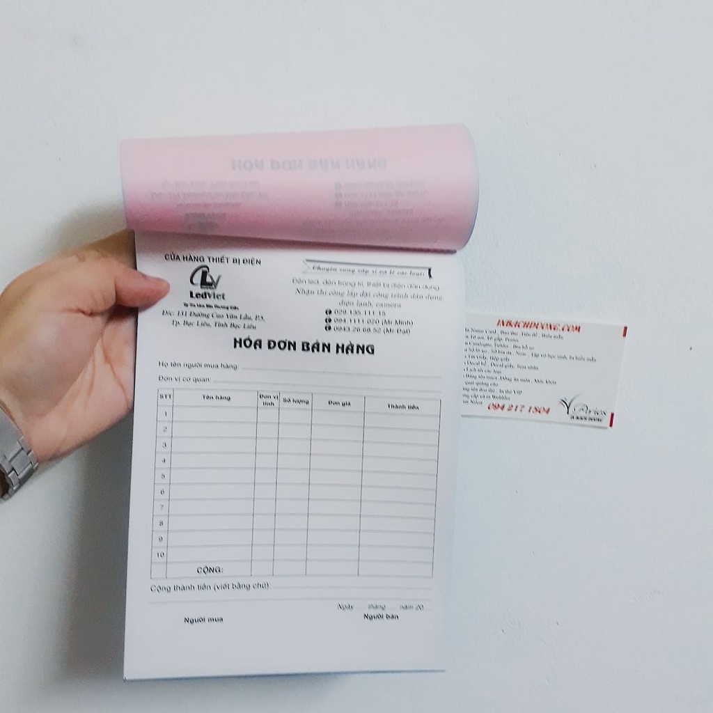 IN BIỂU MẪU- HÓA ĐƠN Sản phẩm in theo yêu cầu In Bạch Dương