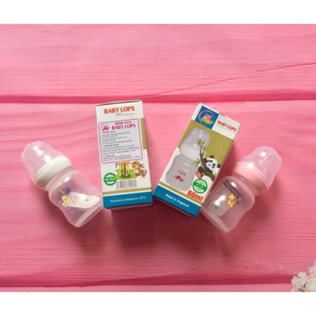 Bình Sữa Sơ Sinh Baby Lops Cổ Hẹp 60Ml Cho Bé (Sỉ, Lẻ)