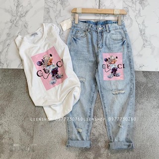 Quần Baggy Jean Micky Rách Đáy