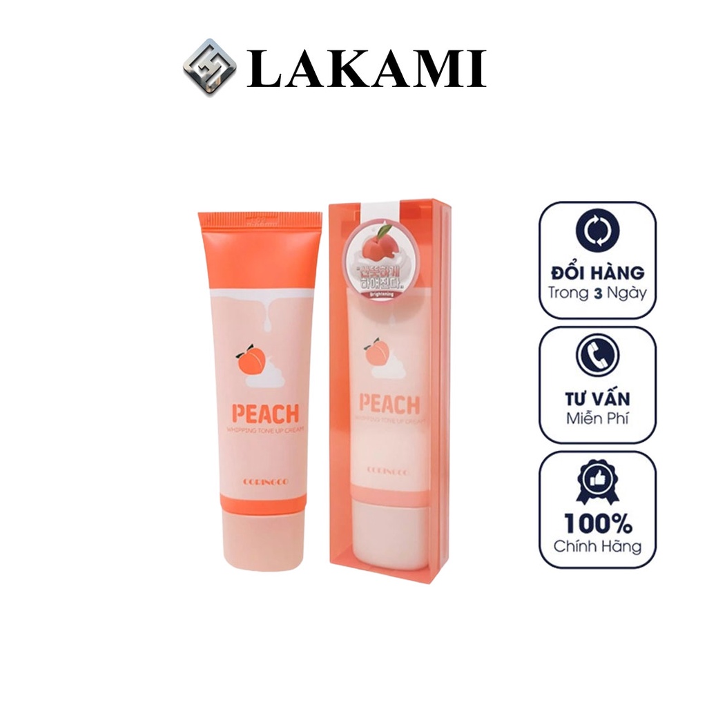 Kem Đào Peach Dưỡng Trắng Nâng Tone Da Hàn Quốc Coringco Peach Whipping Tone Up