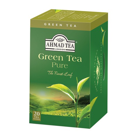 Trà Xanh Túi Lọc Ahmad Green Tea Pure - Trà Xanh Ahmad Nguyên Chất Hộp Giấy Bao Thiếc 40g